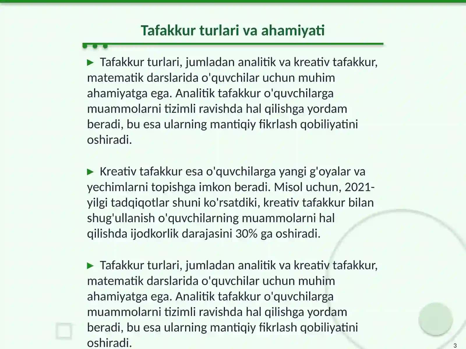 Matematika darslarda tafakkur shakllarini rivojlantirish 3