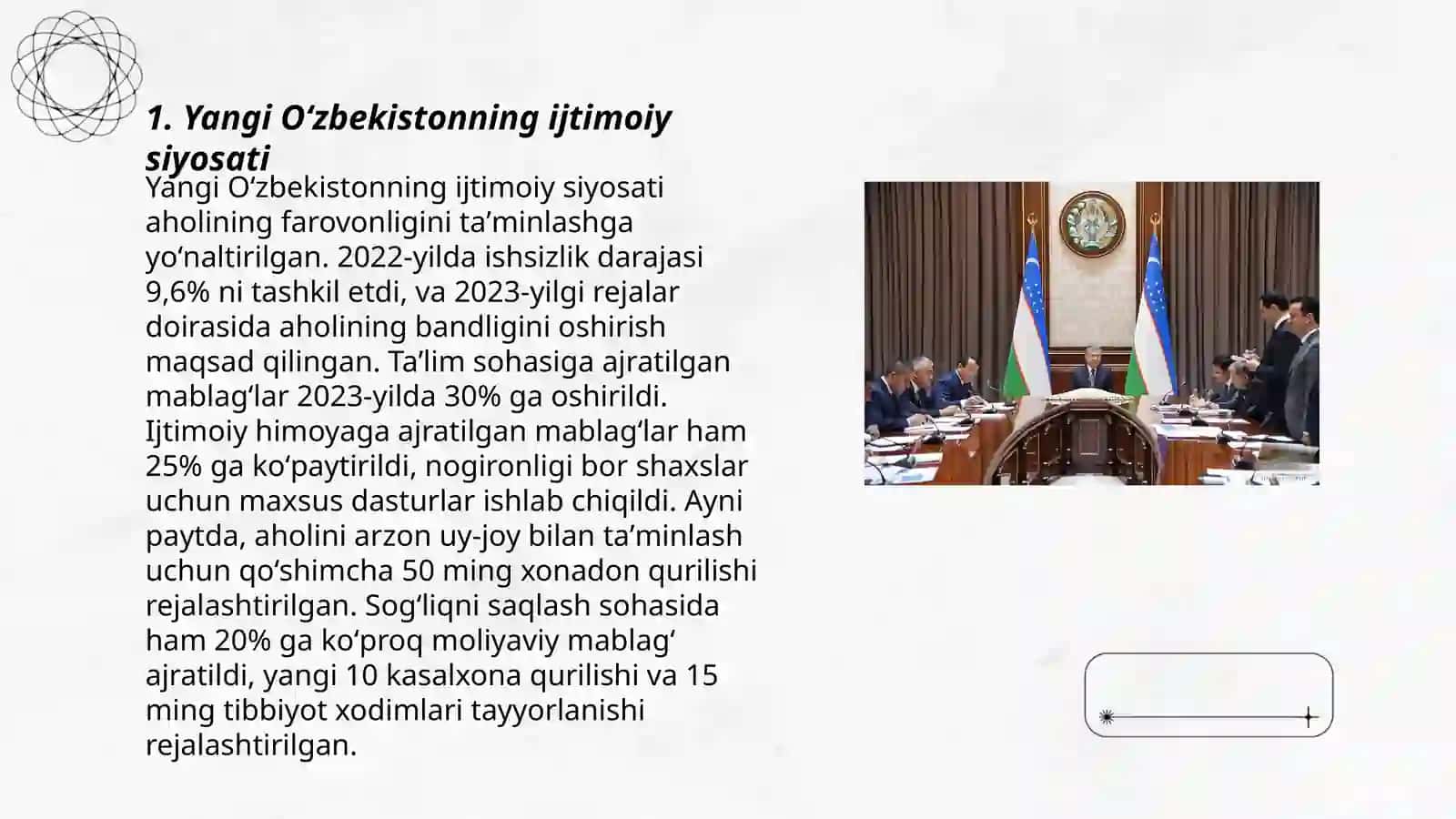 Yangi Oʻzbekistonning ijtimoiy siyosati 3
