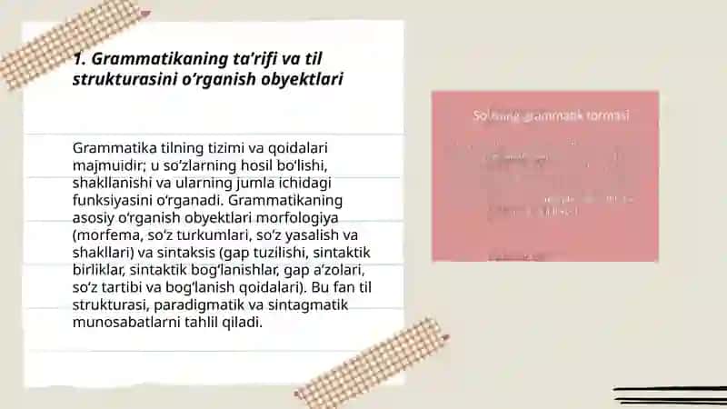 Grammatika - til strukturasini oʻrganuvchi soha 3