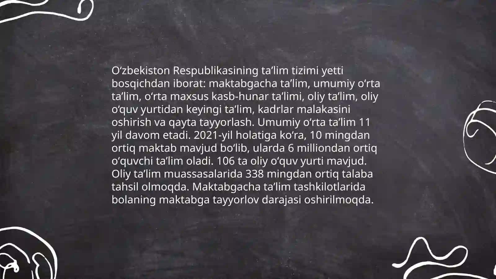 Oʻzbekiston Respublikasi taʼlim toʻgʻrisidagi qonun haqida 3