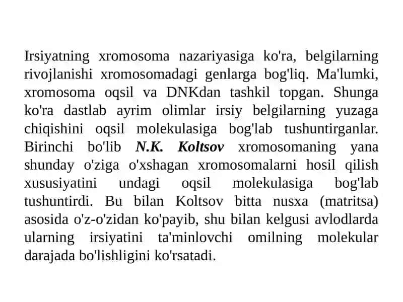 IRSIYATNING MOLEKULYAR ASOSLARI 3