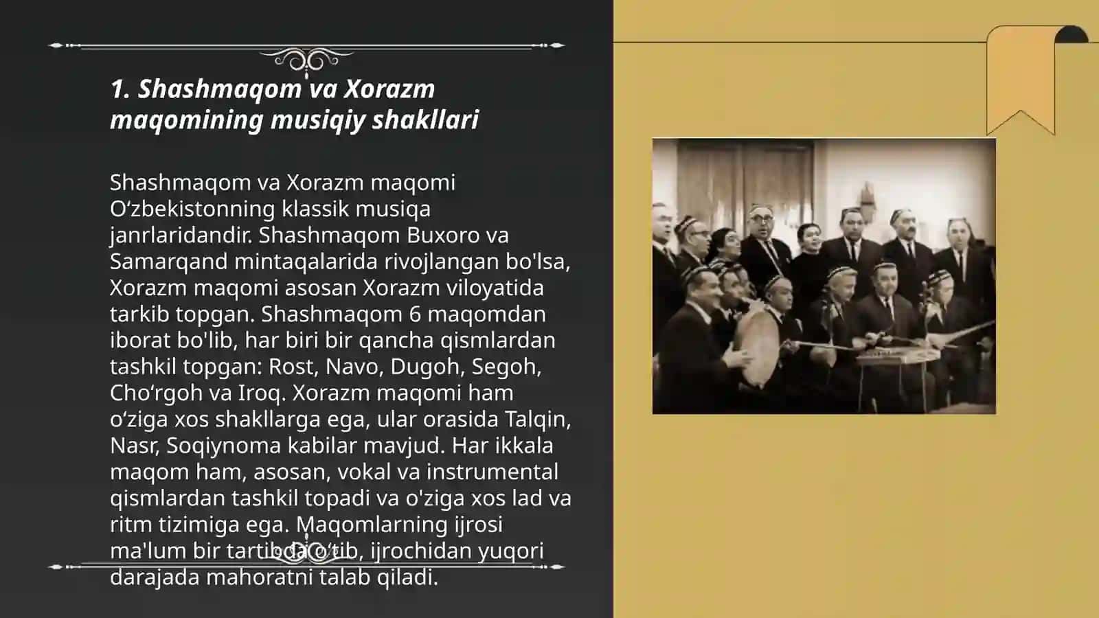 Shashmaqomning Xorazm maqomidan farqi 3
