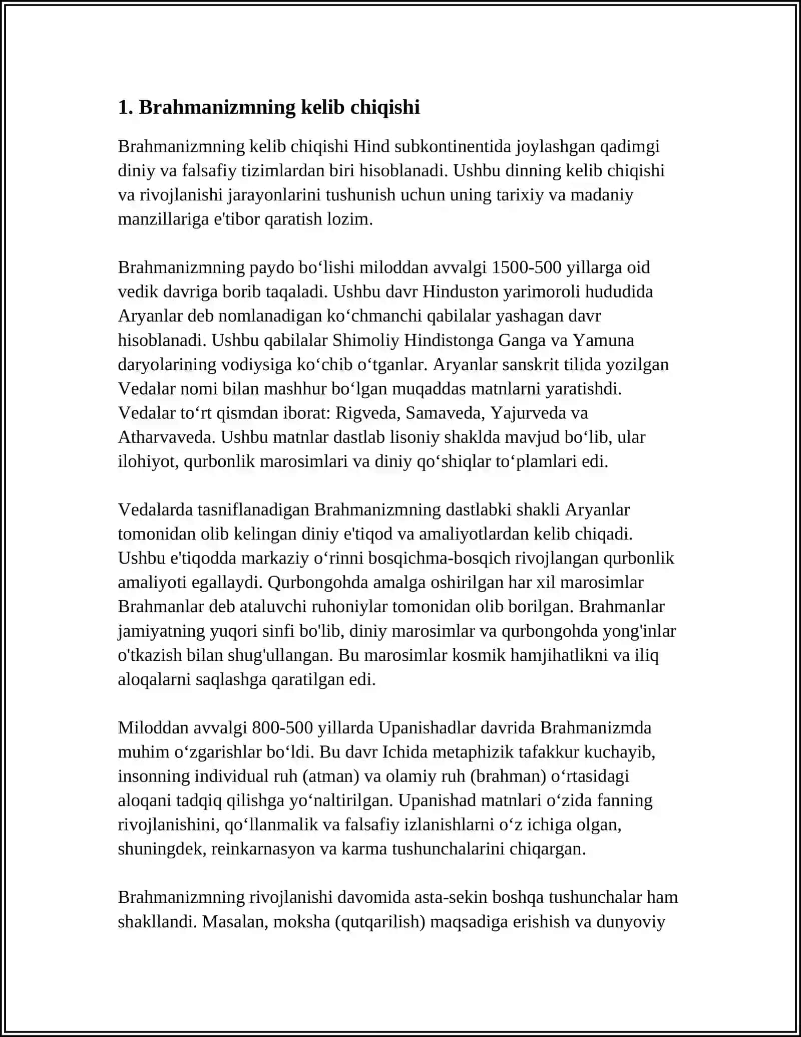 BRAXMANIZM VA SINXIZM DINI HAQIDA MA'LUMOTLAR 3