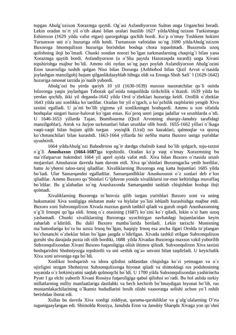 Xiva xonligi (XVI –XIX asrning birinchi yarmi) 3