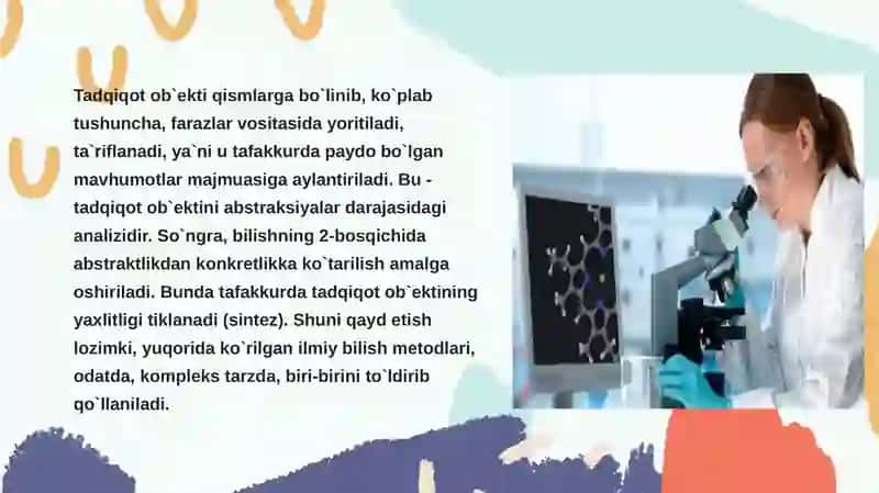 Soha bo’yicha belgilangan mavzu asosida ilmiy tadqiqot olib borish jarayonlari 3