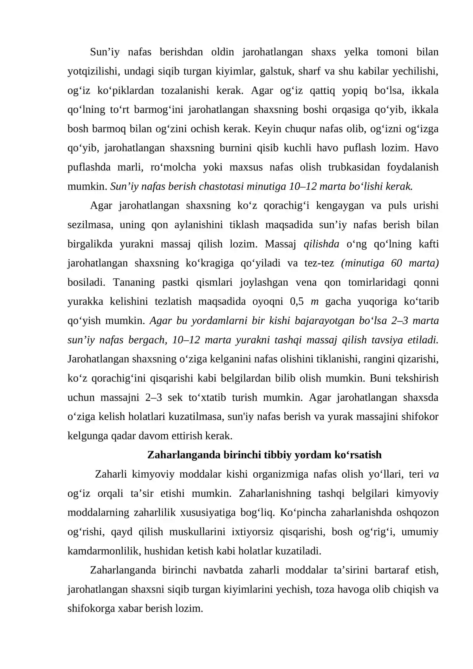Birinchi tibbiy yordam ko’rsatish 3