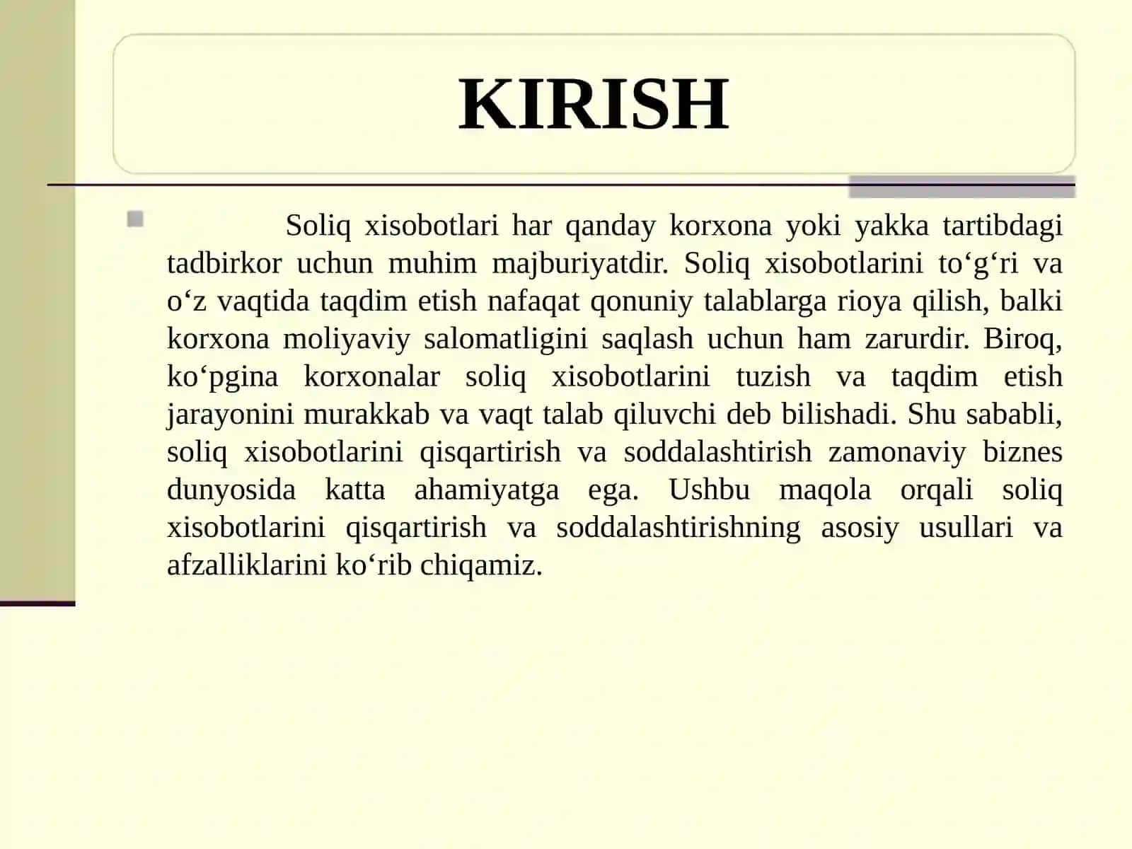 Soliq hisobotlarini qisqartirish va soddalashtirish 3