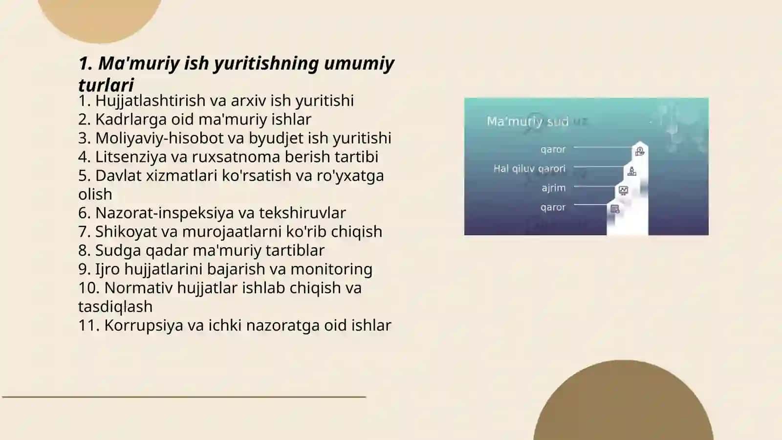 Ma'muriy ish yuritish turlari 3