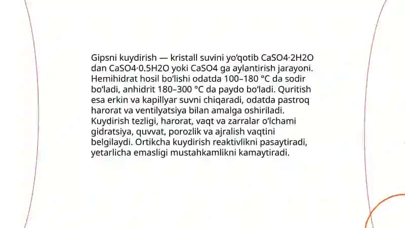 Gipsni kuydirish Qurutishning mohiyati 3