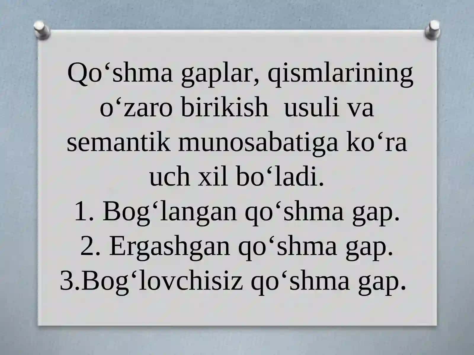 Bogʻlangan qoʻshma gaplar 3