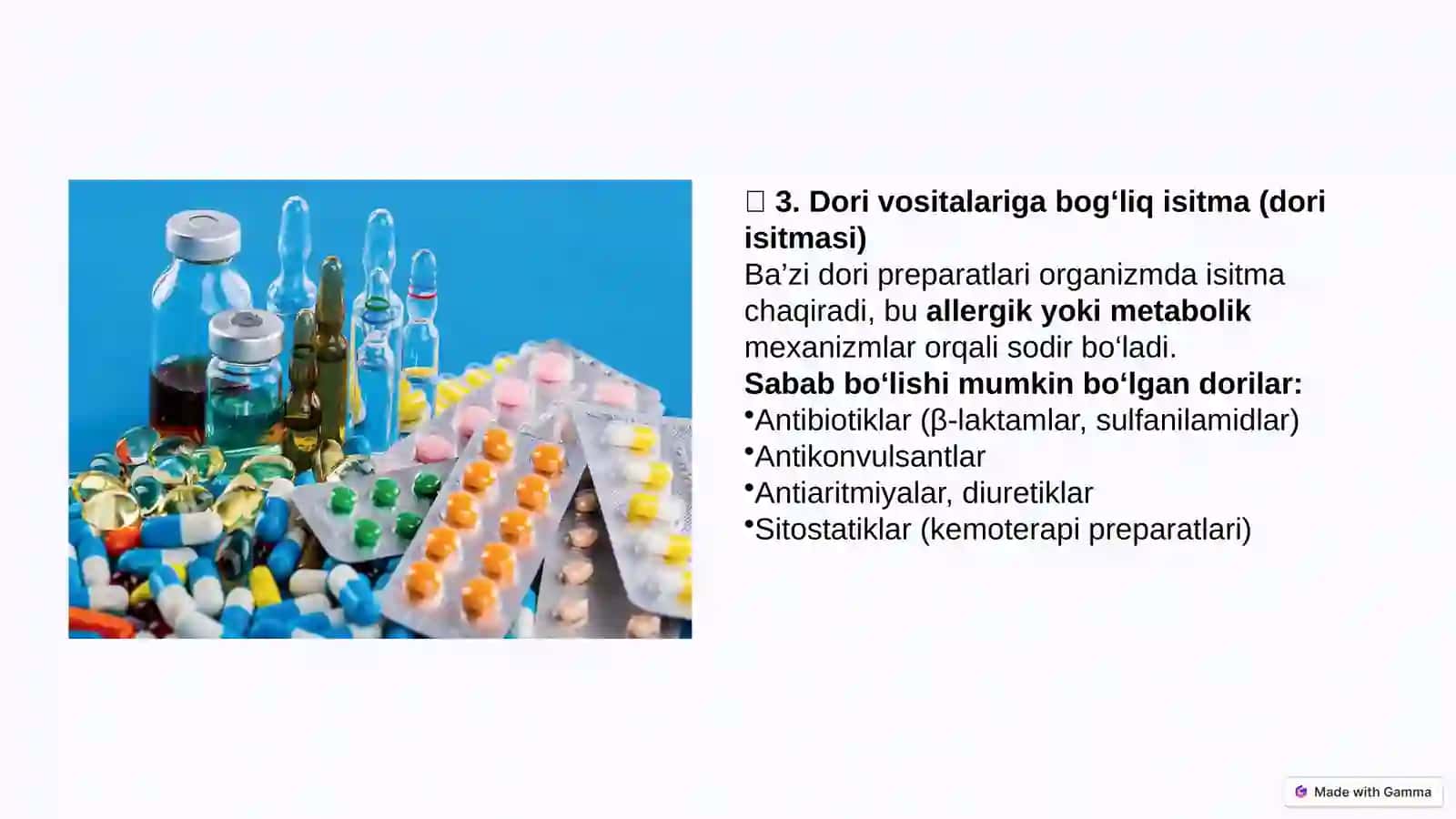 INFEKSIYAGA BOG`LIQ BO`LMAGAN ISITMALI KASALLIKLAR 3