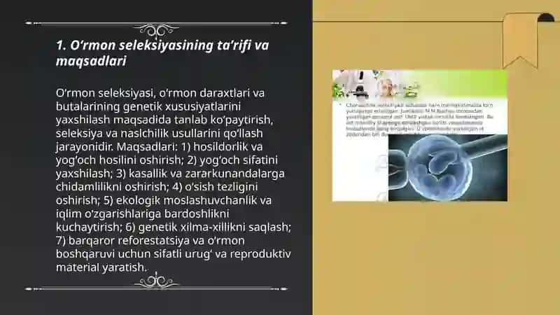 Oʻrmon seleksiyasi xaqida 3