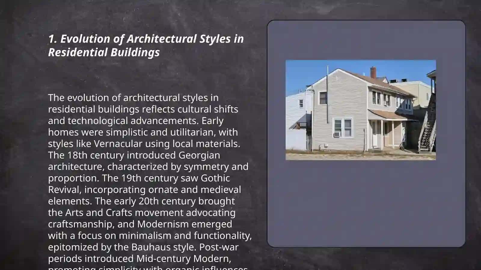 Houses and dwellings,changes in the way of living 3