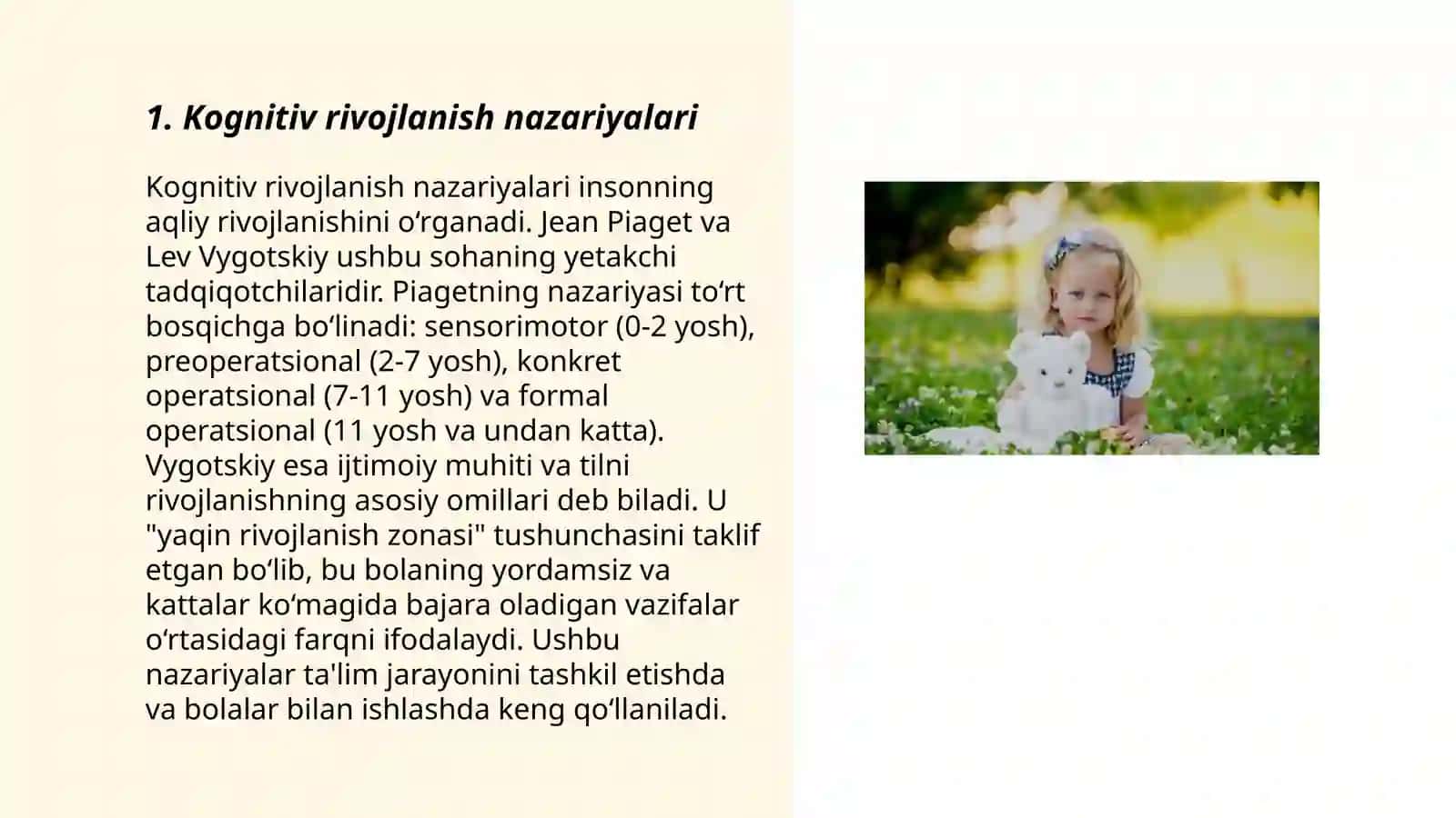 Godakning kognitiv va perseptiv rivojlanishi 3