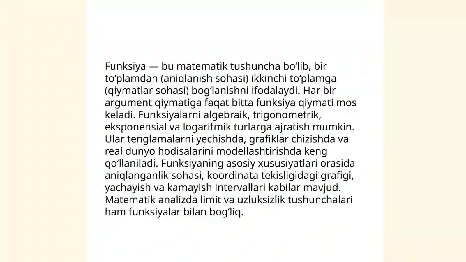 Funksiyalar yaratish va ulardan foydalanish 3