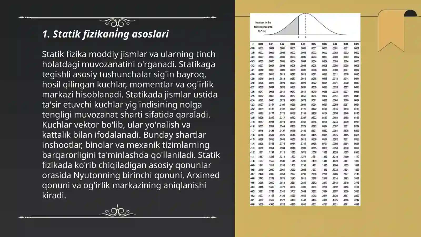 Statika fizikaning asosiy tushunchalari 3