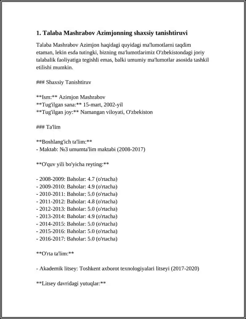 ANDIJON VILOYAT KOKAND UNIVERSITETI ANDIJON FILIALI 1KURS TALABASI MASHRABOV AZIMJON FI25-02 GURPA 3