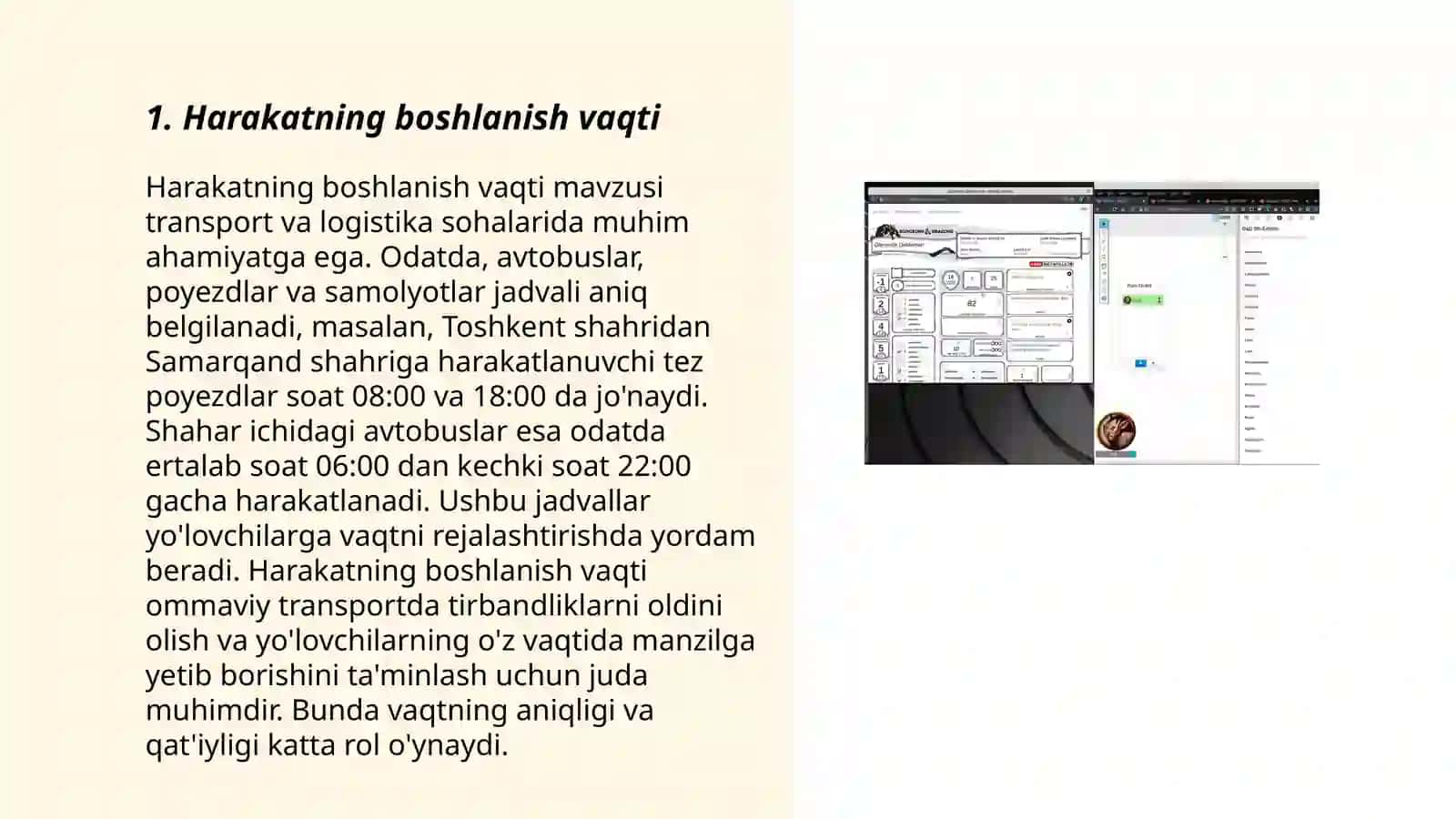 Harakatning vaqt harakteristikasi 3