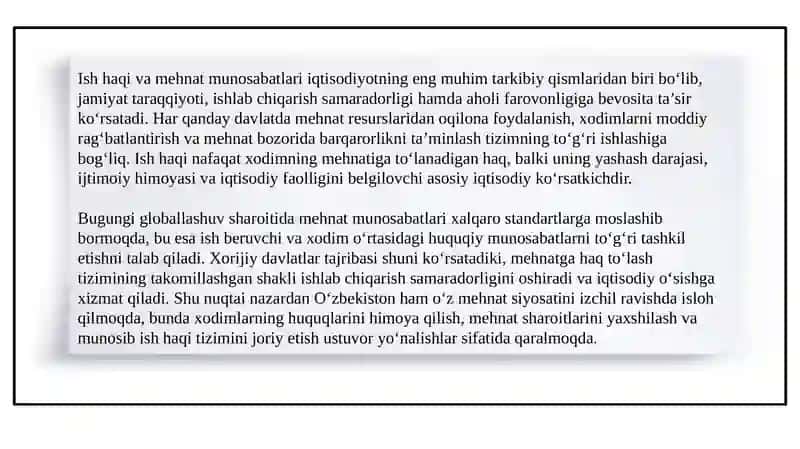 Ish haqi va mehnat munosabatlari 3