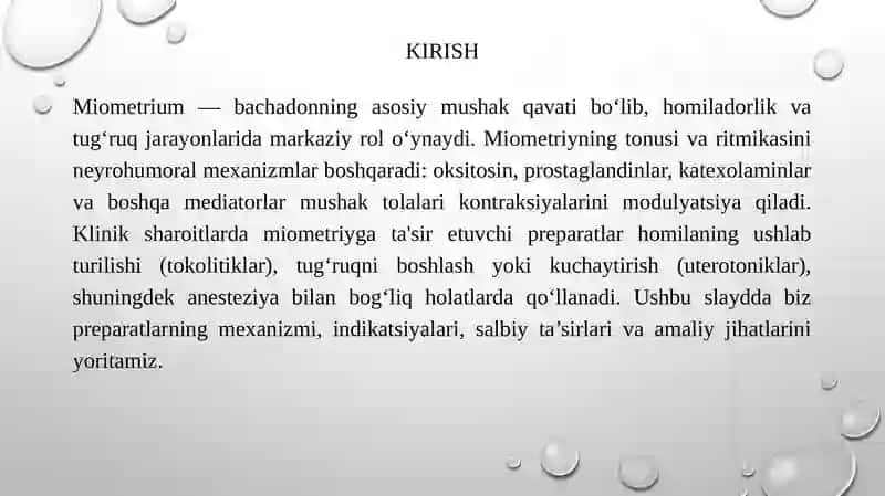 Miometriyga ta'sir etuvchi vositalar 3