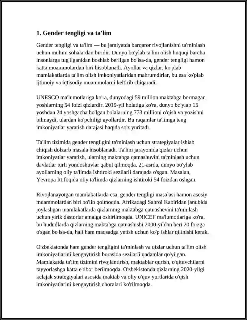 Gender Tengligi va Ta'lim 3