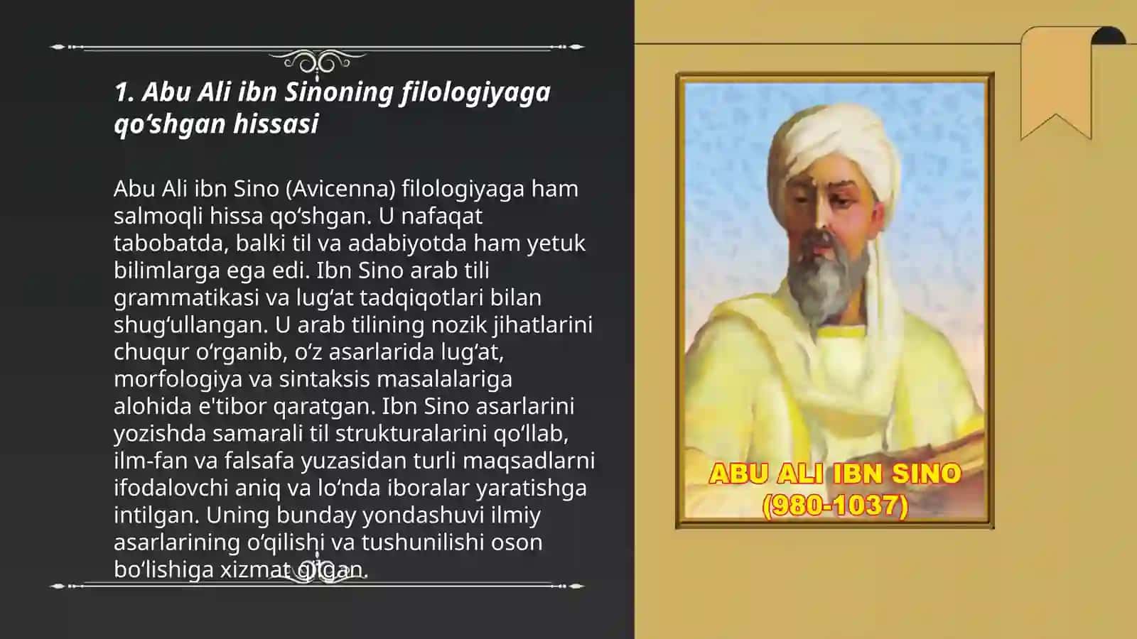 Abu Ali ibn Sinoning filologik asarlari 3