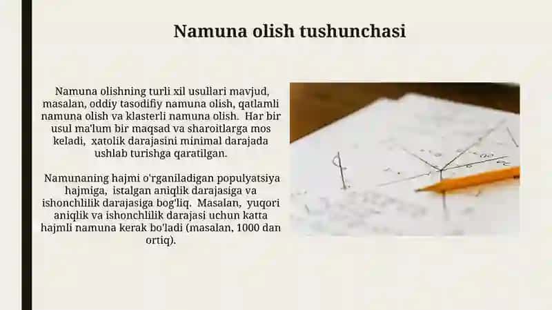 Namuna olish tushunchasi 3