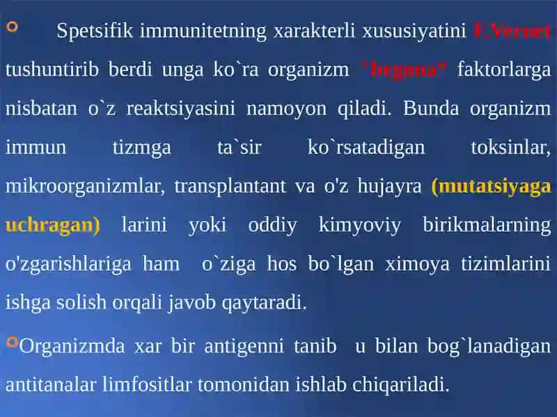 Tug’mava orttirilgan immunitet 3