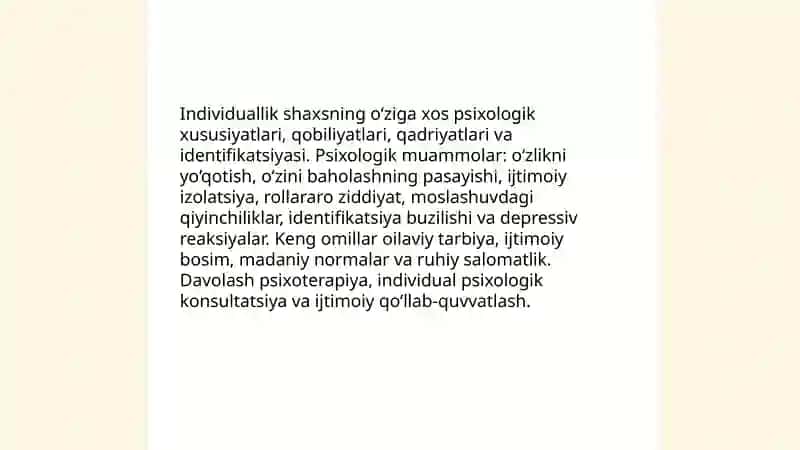 Individuallik psixologik muammo sifatida 3