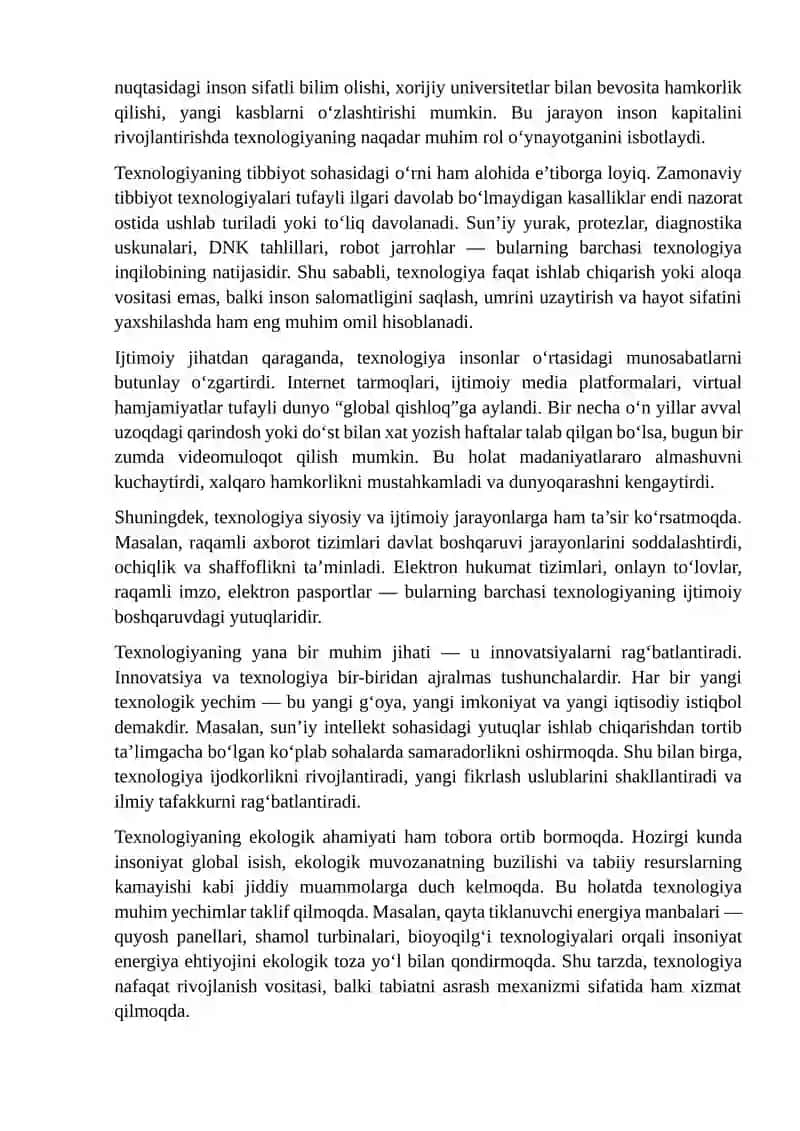 Texnologiya bilan bogʻliq koʻnikmalar 3