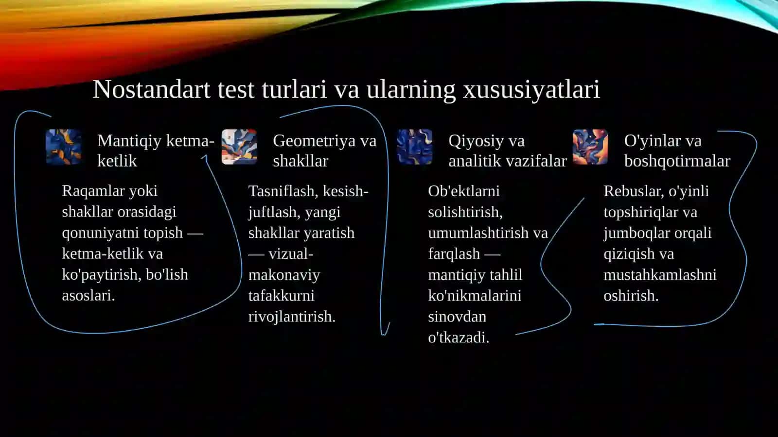 Boshlang'ich sinfda matematika o'qitishda nostandart testlar tuzish va o'rgatish usullari 3