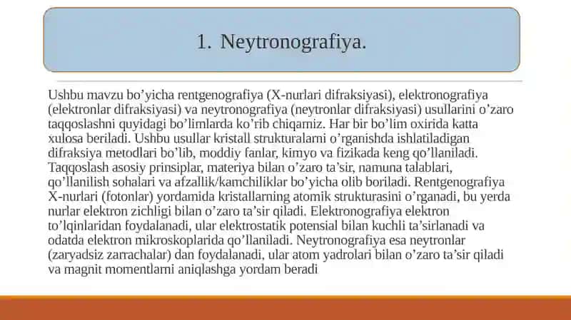 Rentgenografiya, elektronografiya, neytronografiya 3