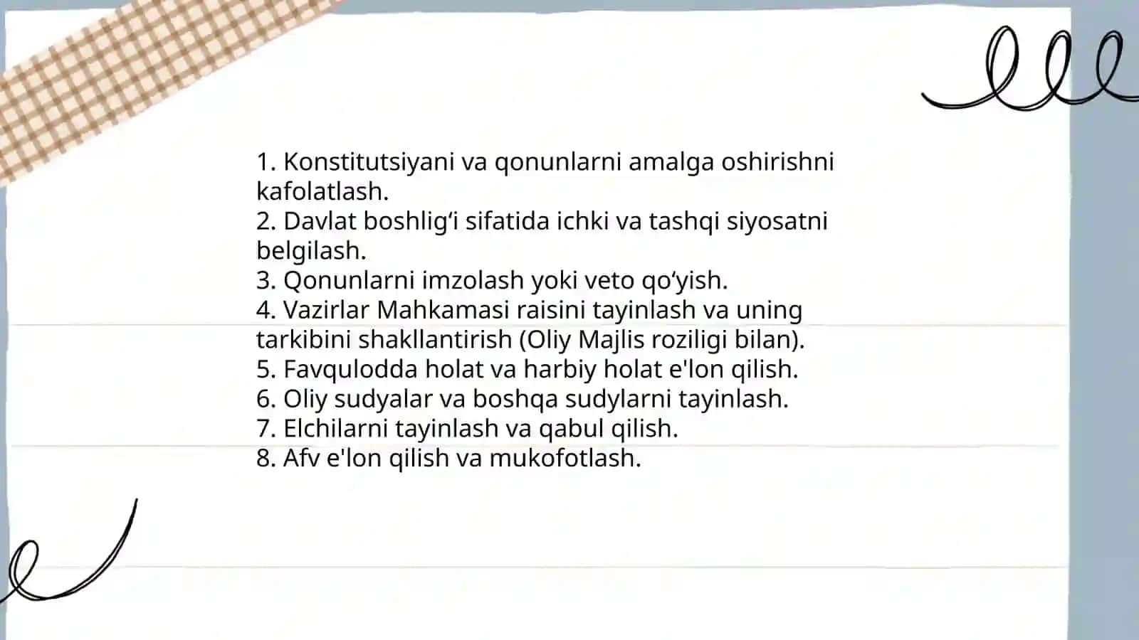 Prezidentning vakolatlari 3