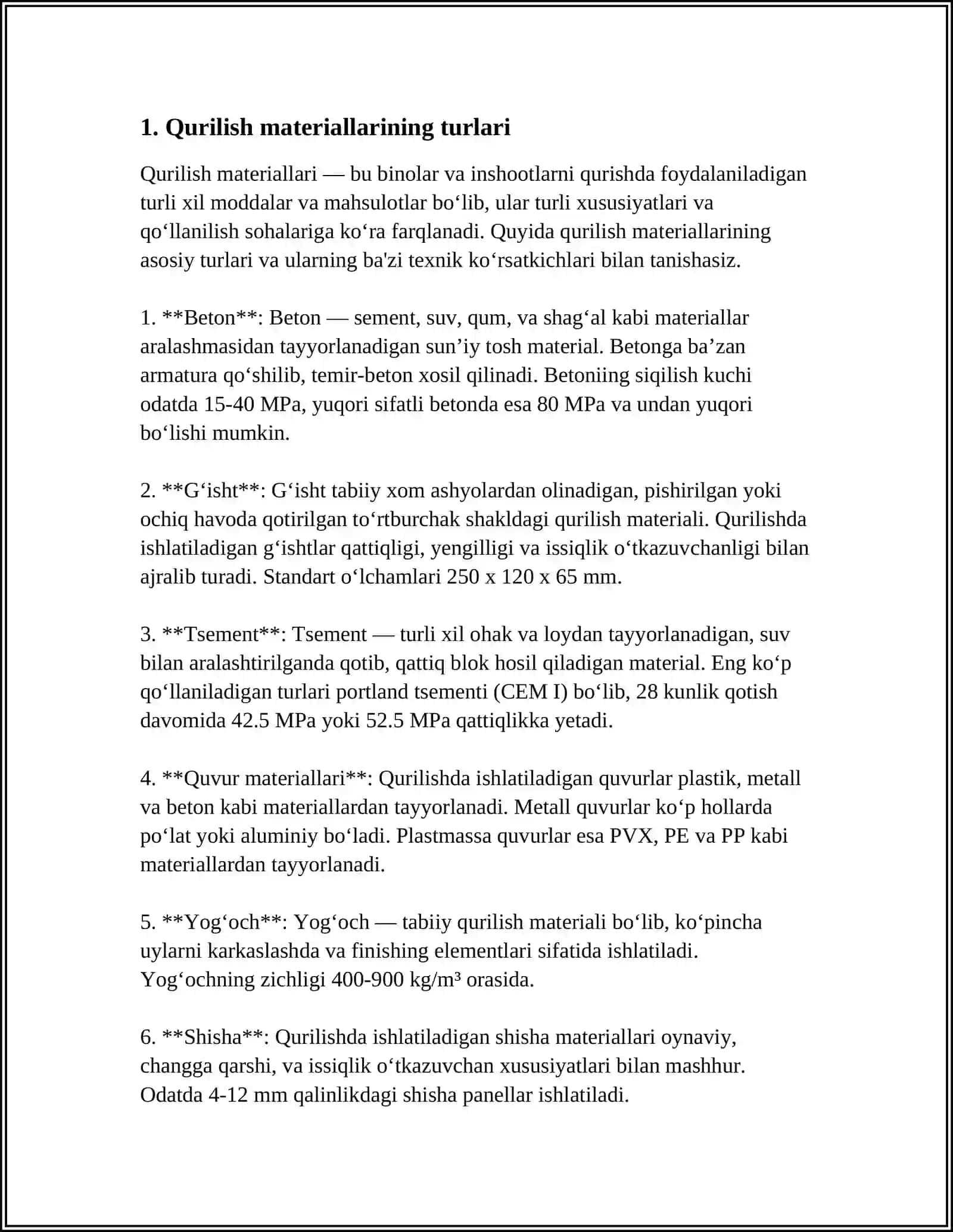 QURILISH MATERIALLARI KORXONALARI 3
