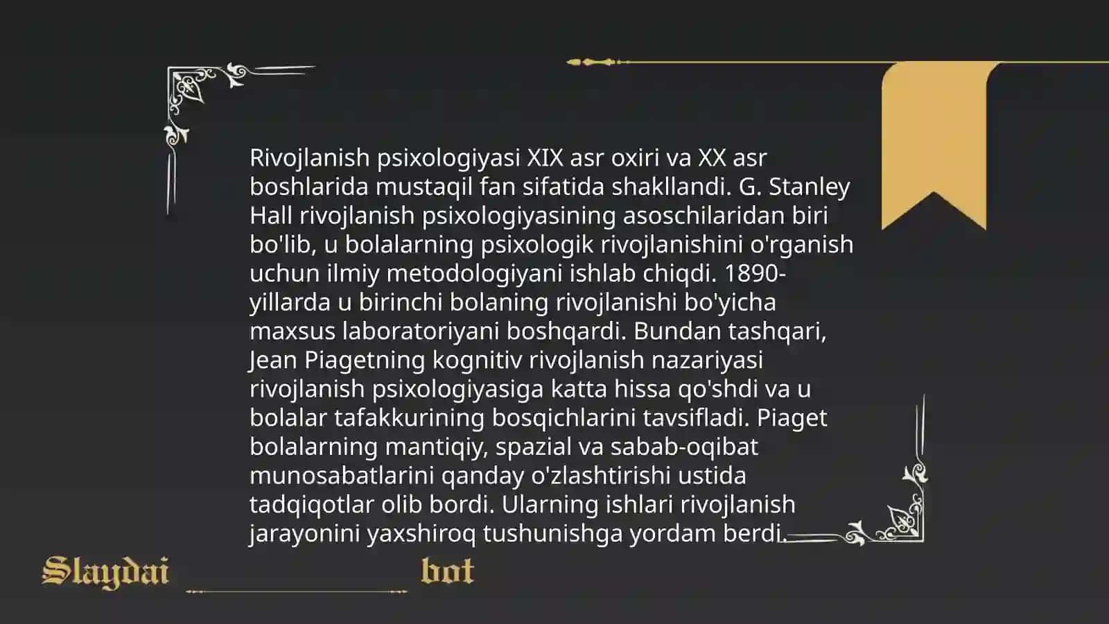 Rivojlanish psixologiyasining shakllanish tarixi 3