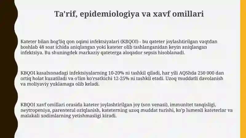 Kateter bilan bog'liq qon oqimi infektsiyalari 3