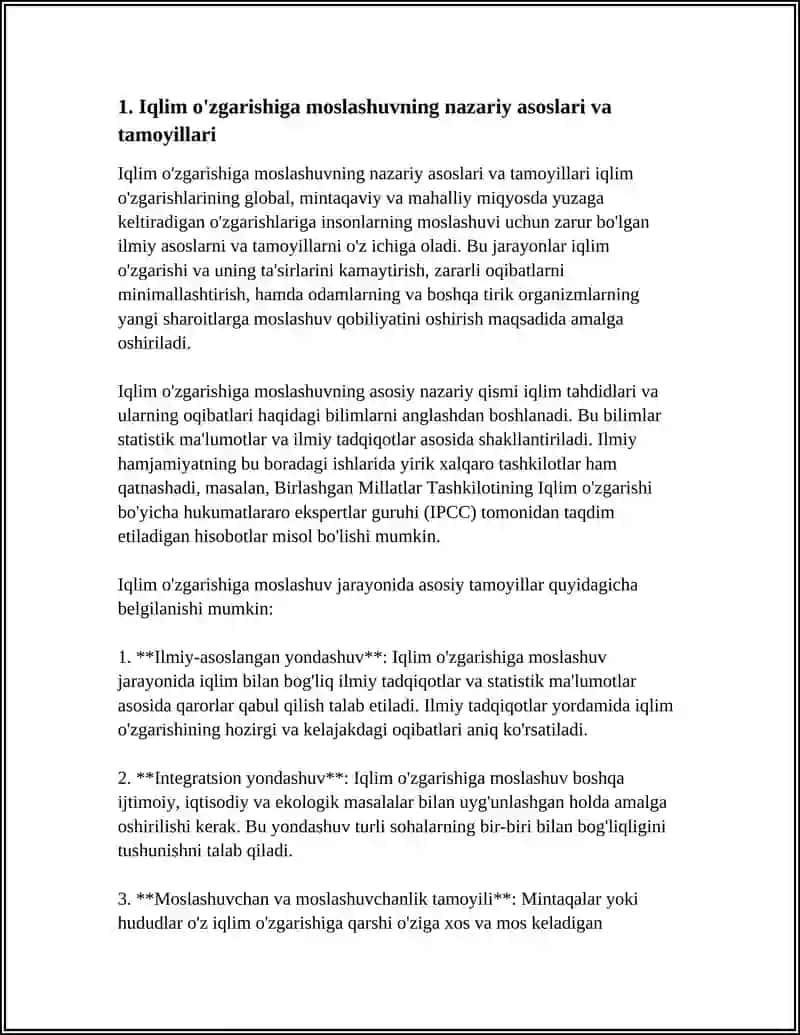 IQLIM O'ZGARISHIGA MOSLASHUV 3