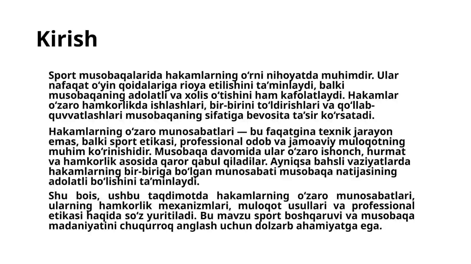 Hakamlarning o‘zaro munosabatlari 3