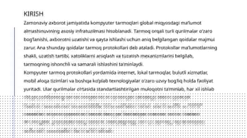 KOMPYUTER TARMOG’INING PROTOKOLLARI 3