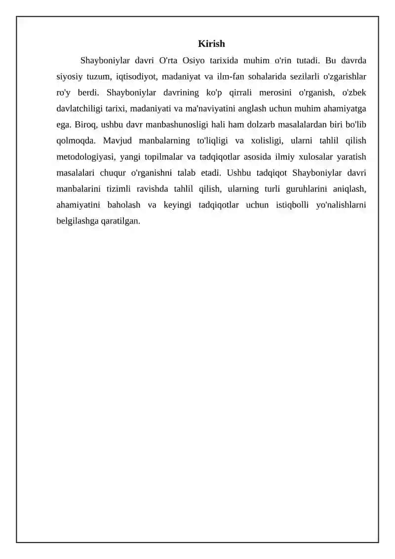 Shayboniylar davri manbalarining asosiy turlari 3