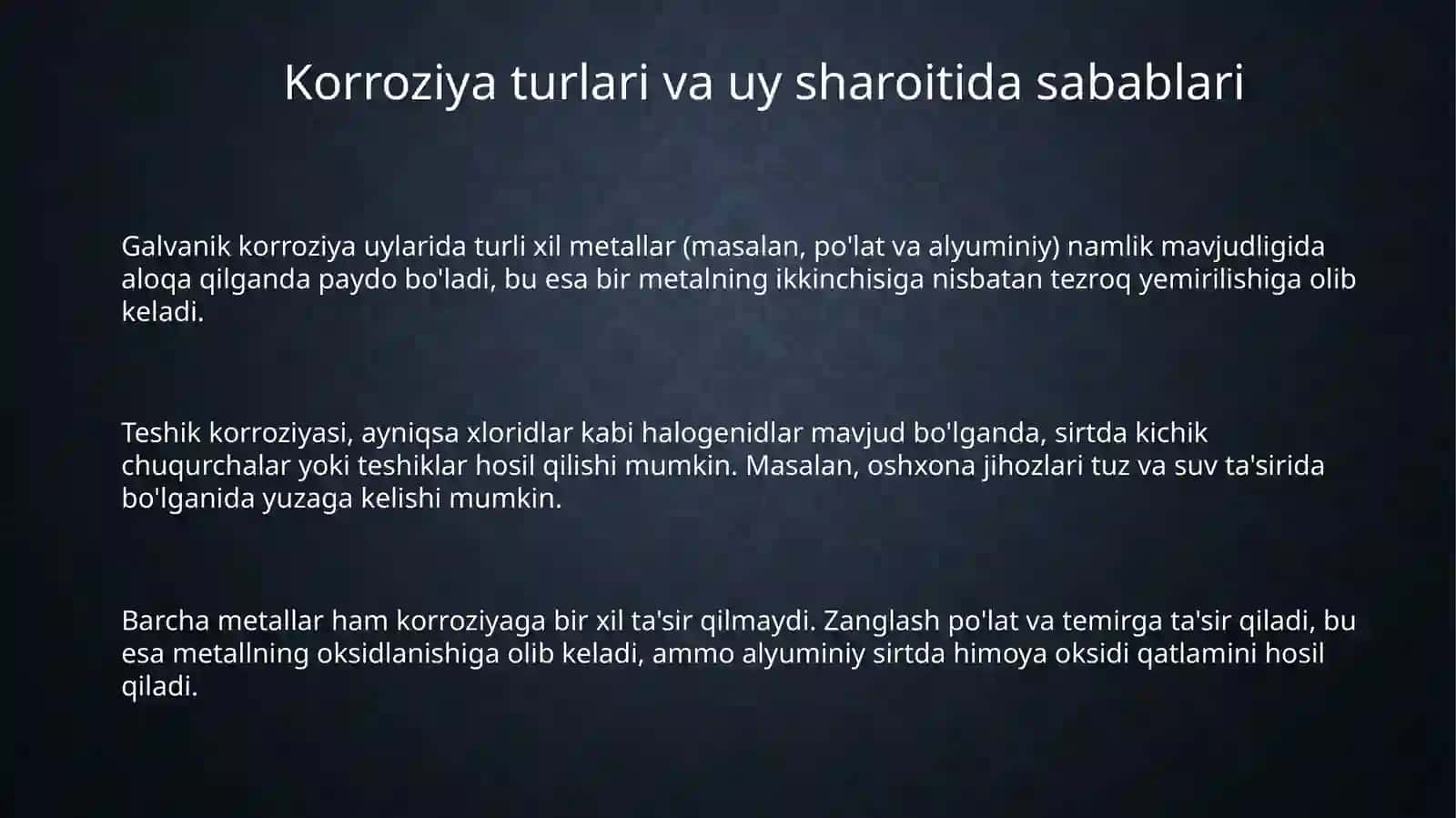 Uy sharoitida karroziyaga qarshi amallar 3