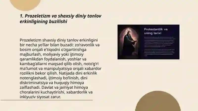 prozeletizmning diniy e'tiqodini tanlashga salbiy ta'siri 3