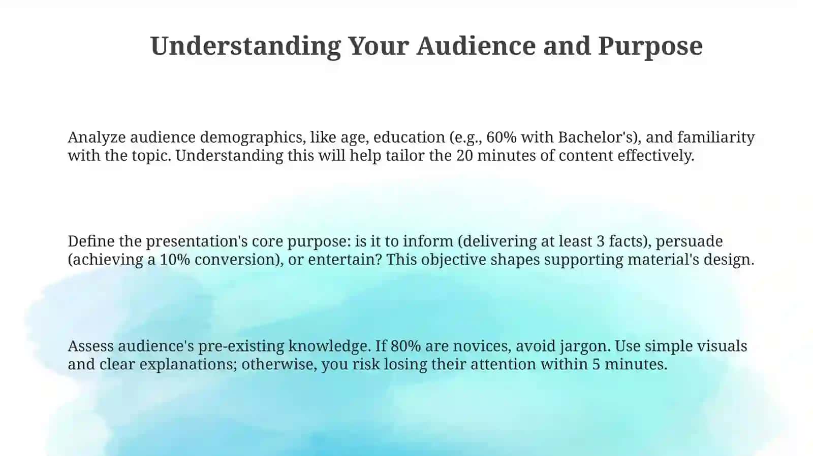 Characteristics of creating presentations supportingmaterials 3