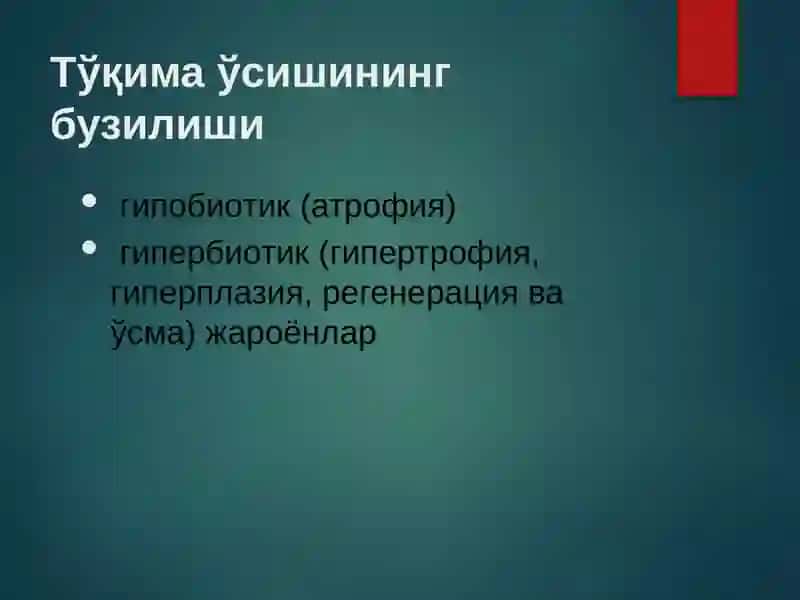 ТЎҚИМА ЎСИШИНИНГ ПАТОФИЗИОЛОГИЯСИ 3
