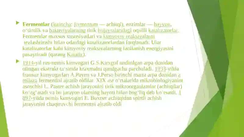 Fermentlarning hujayra ichidagi roʻli 3