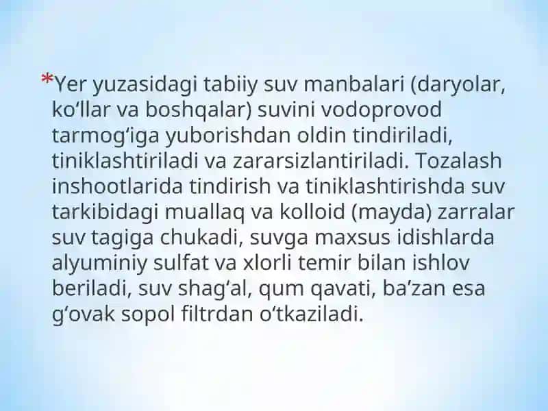 Suvni tozalash 3
