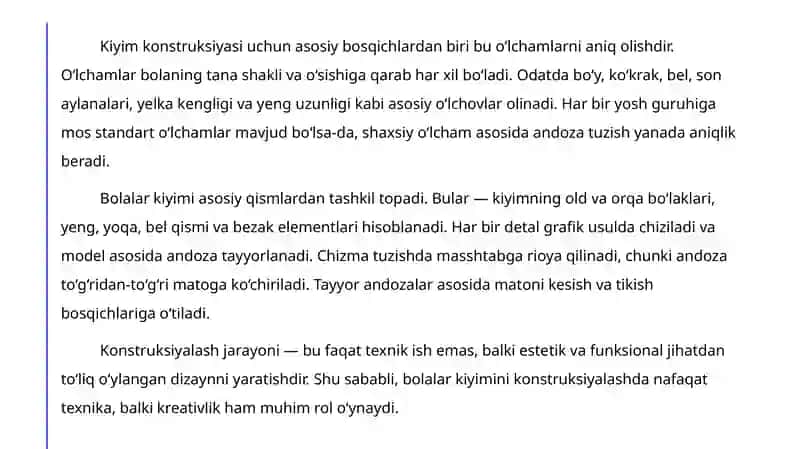 Bolalar kiyimini konstruksiyalash 3