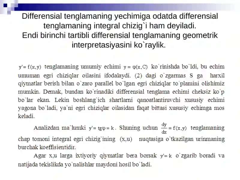 Birinchitartibli differensial tenglamalar 3
