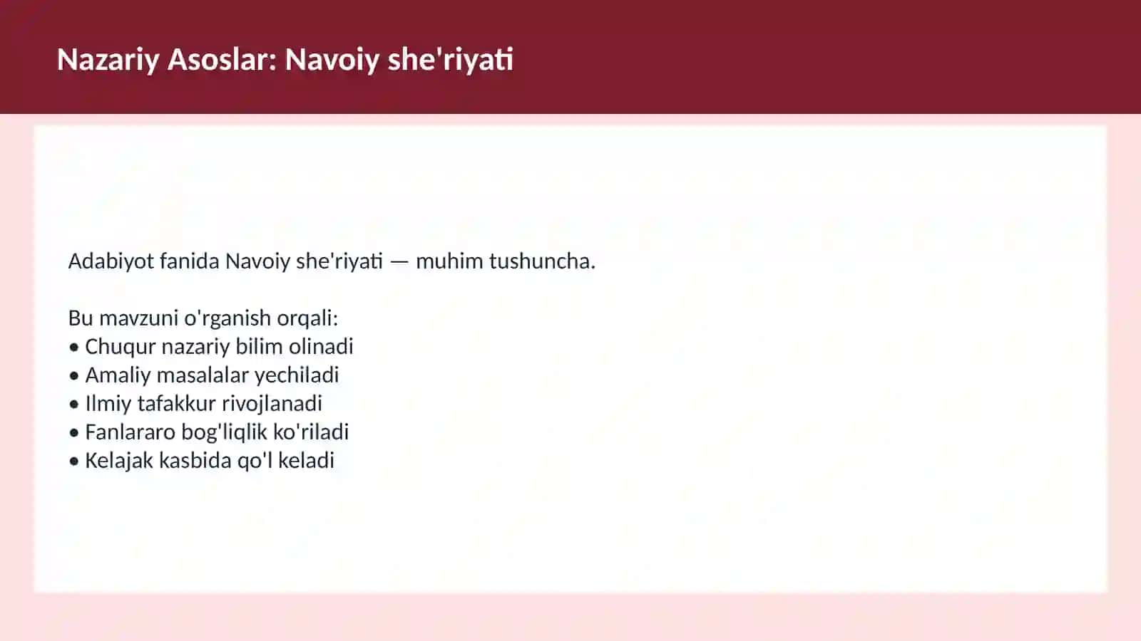 O'qituvchilar va talabalar uchun dars ishlanma 3