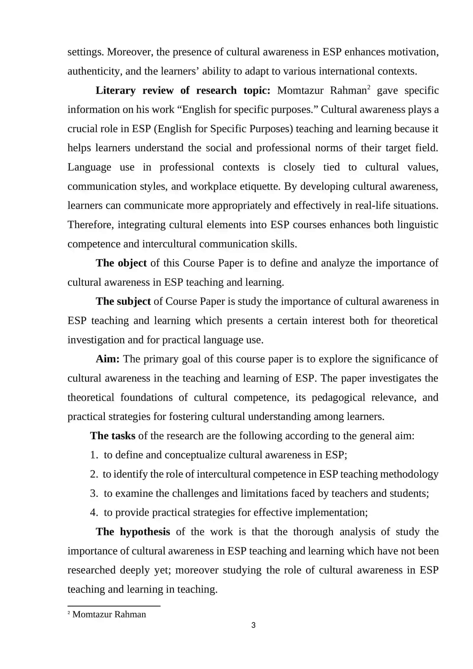 The importance of Cultural Awareness in ESP Teaching and Learning 3